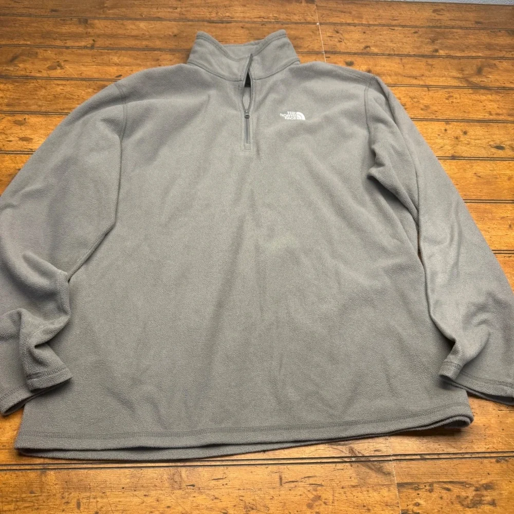 The North Face Mens Gray Fleece 1/4 Zip Pullover Sweatshirt XL‎